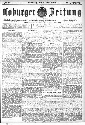 Coburger Zeitung Samstag 7. Mai 1904