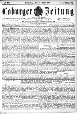 Coburger Zeitung Monday 9. May 1904