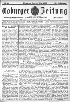 Coburger Zeitung Montag 16. Mai 1904