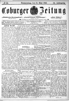 Coburger Zeitung Mittwoch 18. Mai 1904