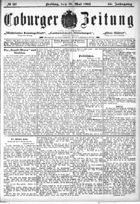 Coburger Zeitung Donnerstag 19. Mai 1904