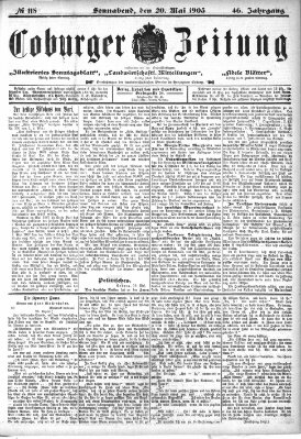 Coburger Zeitung Freitag 20. Mai 1904