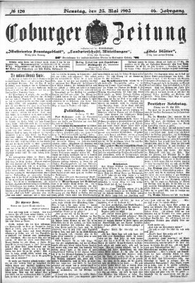 Coburger Zeitung Montag 23. Mai 1904