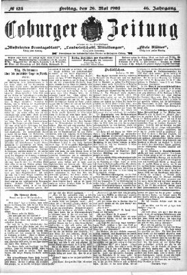 Coburger Zeitung Donnerstag 26. Mai 1904