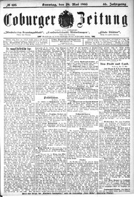 Coburger Zeitung Samstag 28. Mai 1904