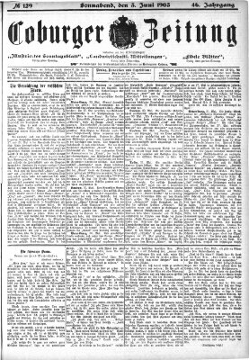 Coburger Zeitung Freitag 3. Juni 1904