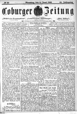 Coburger Zeitung Montag 6. Juni 1904