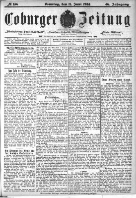 Coburger Zeitung Samstag 11. Juni 1904