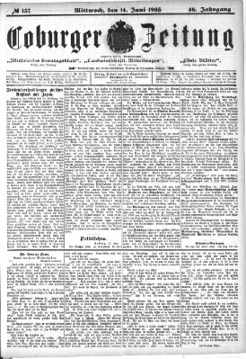 Coburger Zeitung Dienstag 14. Juni 1904