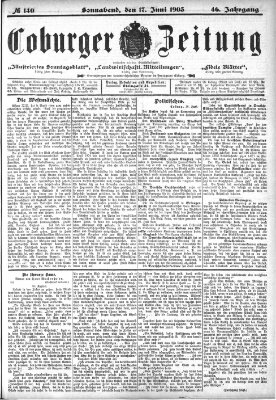 Coburger Zeitung Freitag 17. Juni 1904