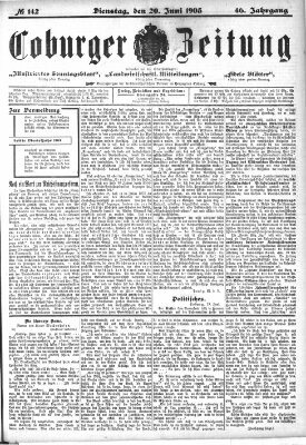Coburger Zeitung Montag 20. Juni 1904