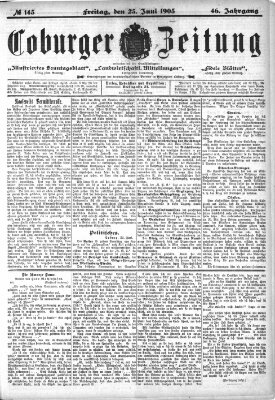 Coburger Zeitung Donnerstag 23. Juni 1904