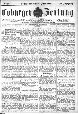 Coburger Zeitung Freitag 24. Juni 1904