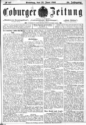 Coburger Zeitung Samstag 25. Juni 1904