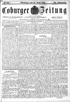 Coburger Zeitung Montag 27. Juni 1904