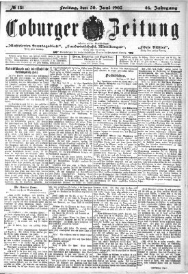 Coburger Zeitung Donnerstag 30. Juni 1904