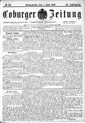 Coburger Zeitung Freitag 1. Juli 1904