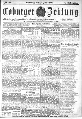 Coburger Zeitung Samstag 2. Juli 1904