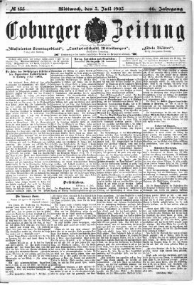 Coburger Zeitung Dienstag 5. Juli 1904