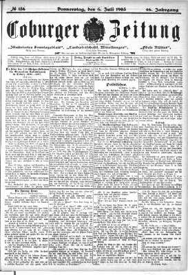 Coburger Zeitung Mittwoch 6. Juli 1904