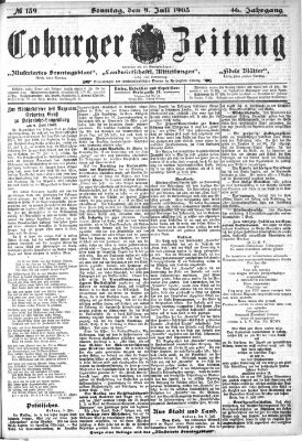 Coburger Zeitung Samstag 9. Juli 1904