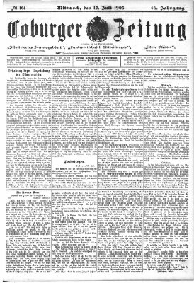 Coburger Zeitung Dienstag 12. Juli 1904