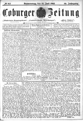 Coburger Zeitung Mittwoch 13. Juli 1904