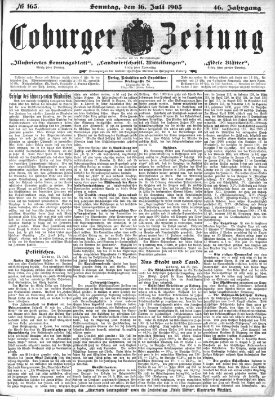 Coburger Zeitung Samstag 16. Juli 1904