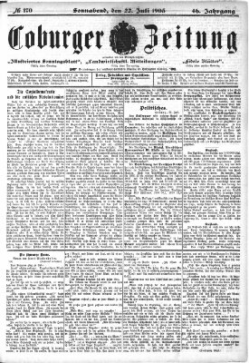 Coburger Zeitung Freitag 22. Juli 1904