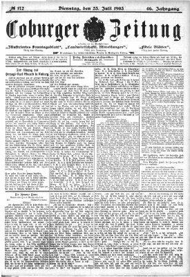 Coburger Zeitung Montag 25. Juli 1904