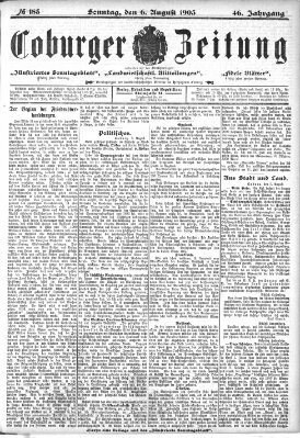 Coburger Zeitung Sonntag 6. August 1905