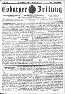 Coburger Zeitung Dienstag 8. August 1905