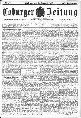 Coburger Zeitung Freitag 11. August 1905