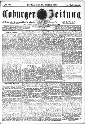 Coburger Zeitung Freitag 25. August 1905