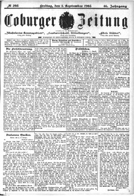 Coburger Zeitung Freitag 1. September 1905