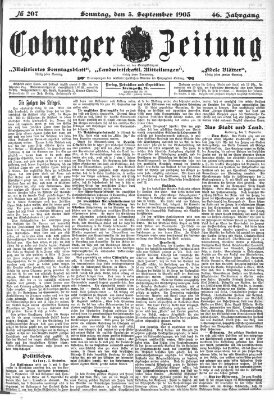 Coburger Zeitung Sonntag 3. September 1905