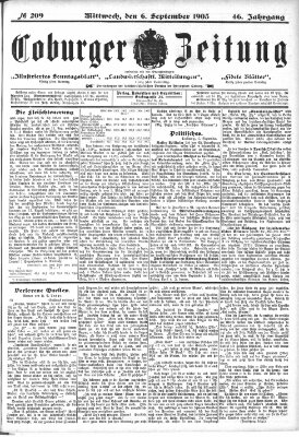 Coburger Zeitung Mittwoch 6. September 1905