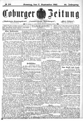 Coburger Zeitung Sonntag 17. September 1905