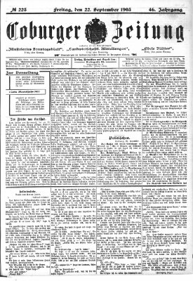 Coburger Zeitung Freitag 22. September 1905