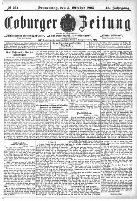 Coburger Zeitung Donnerstag 5. Oktober 1905