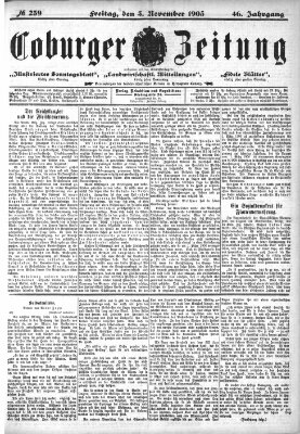 Coburger Zeitung Freitag 3. November 1905