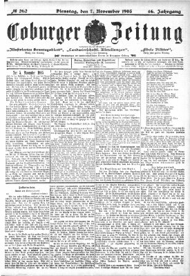 Coburger Zeitung Dienstag 7. November 1905