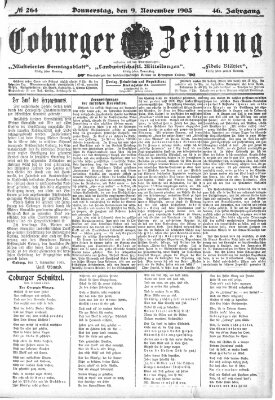 Coburger Zeitung Donnerstag 9. November 1905