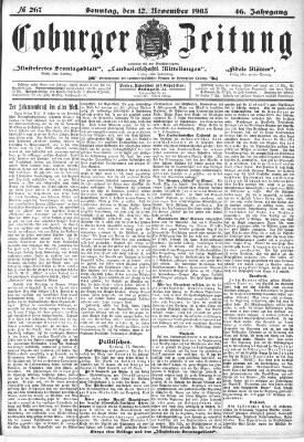 Coburger Zeitung Sonntag 12. November 1905