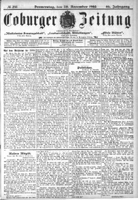 Coburger Zeitung Donnerstag 30. November 1905