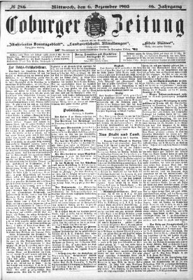 Coburger Zeitung Mittwoch 6. Dezember 1905