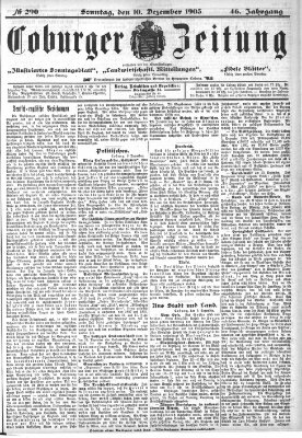 Coburger Zeitung Sonntag 10. Dezember 1905