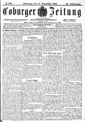 Coburger Zeitung Sonntag 17. Dezember 1905