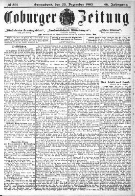 Coburger Zeitung Samstag 23. Dezember 1905