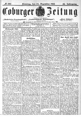 Coburger Zeitung Sonntag 24. Dezember 1905